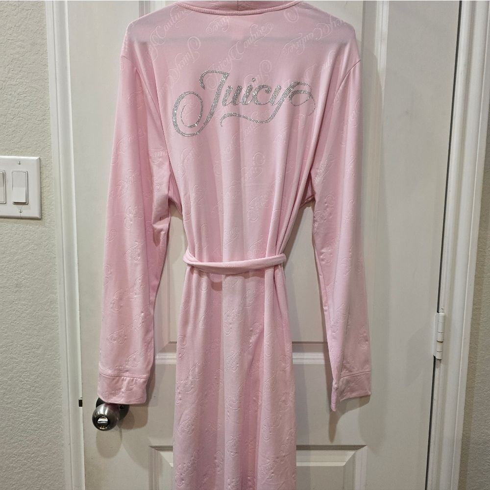 Juicy Couture Rhinestone Script Logo Embossed Robe - Picture 3 of 7